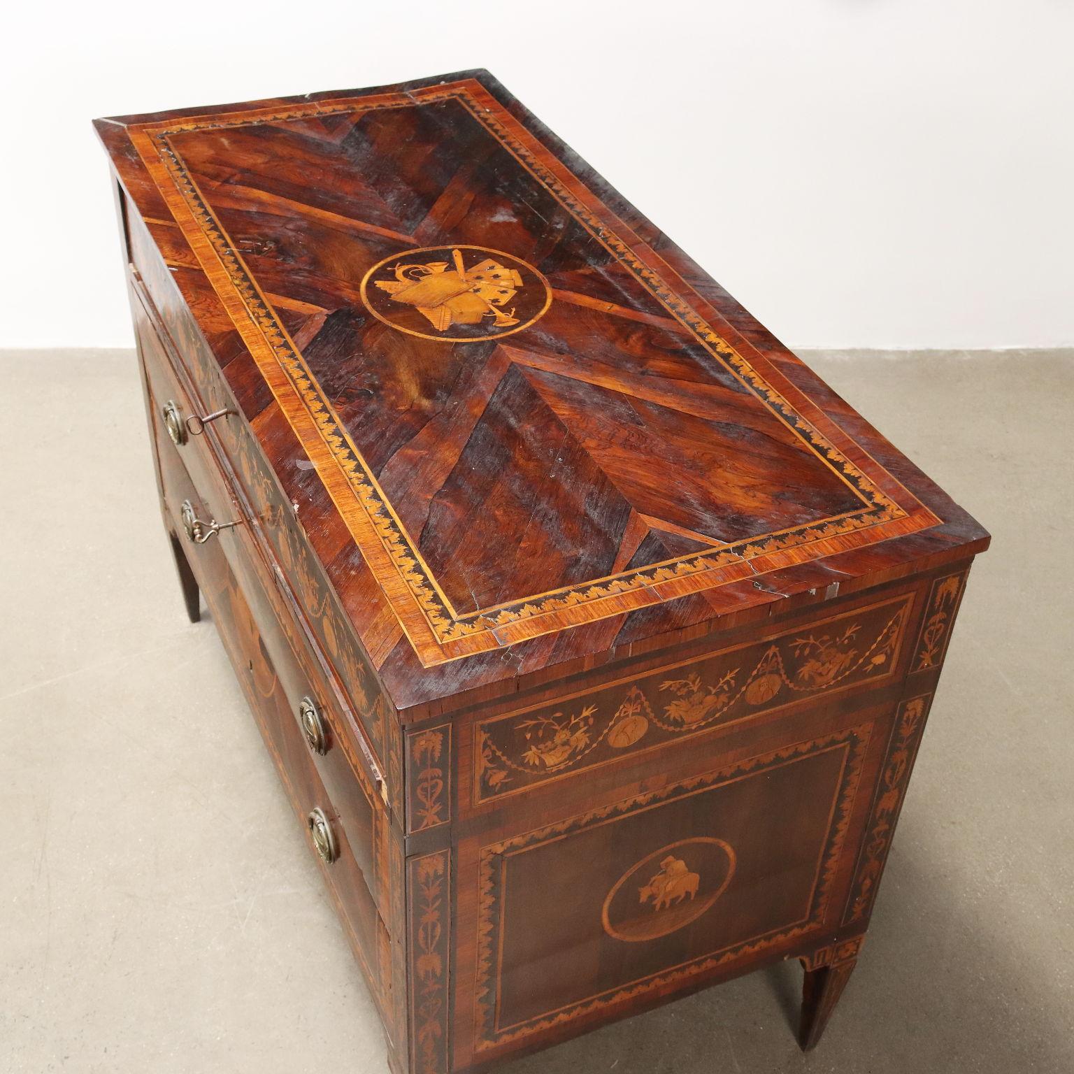 Coppia di Comò Neoclassici Lombardi Italia Ultimo Quarto XVIII Secolo in vendita 2