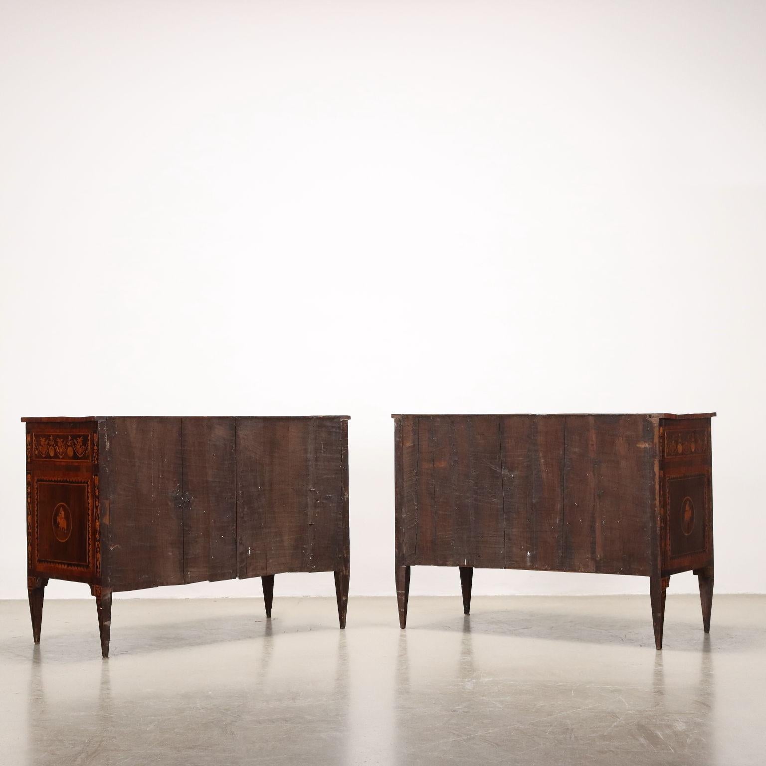 Coppia di Comò Neoclassici Lombardi Italia Ultimo Quarto XVIII Secolo in vendita 7