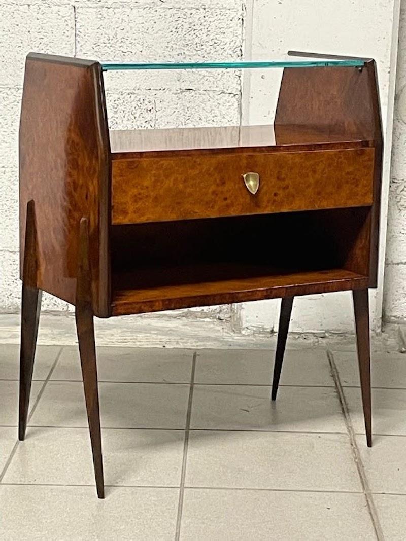 Glass Pair of nightstands from the 1950s For Sale
