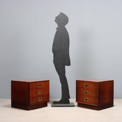 Pair of bedside tables 1960s Production Brugnoli, Cantù in brass and wood