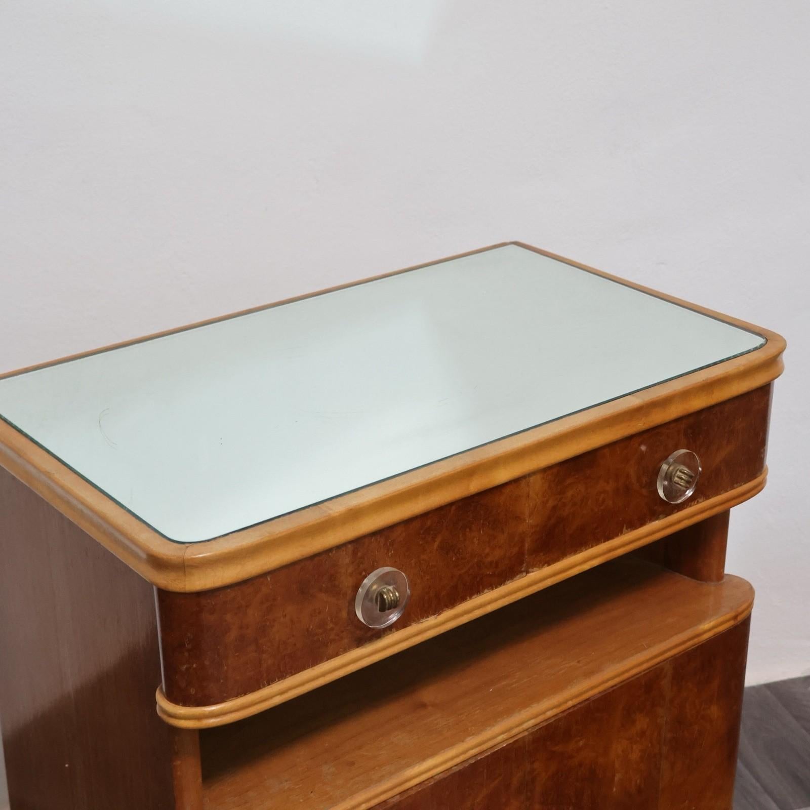 Art déco Coppia Di Comodini Art Decò Anni 40 In Legno Design Modernariato Mid-Century en vente