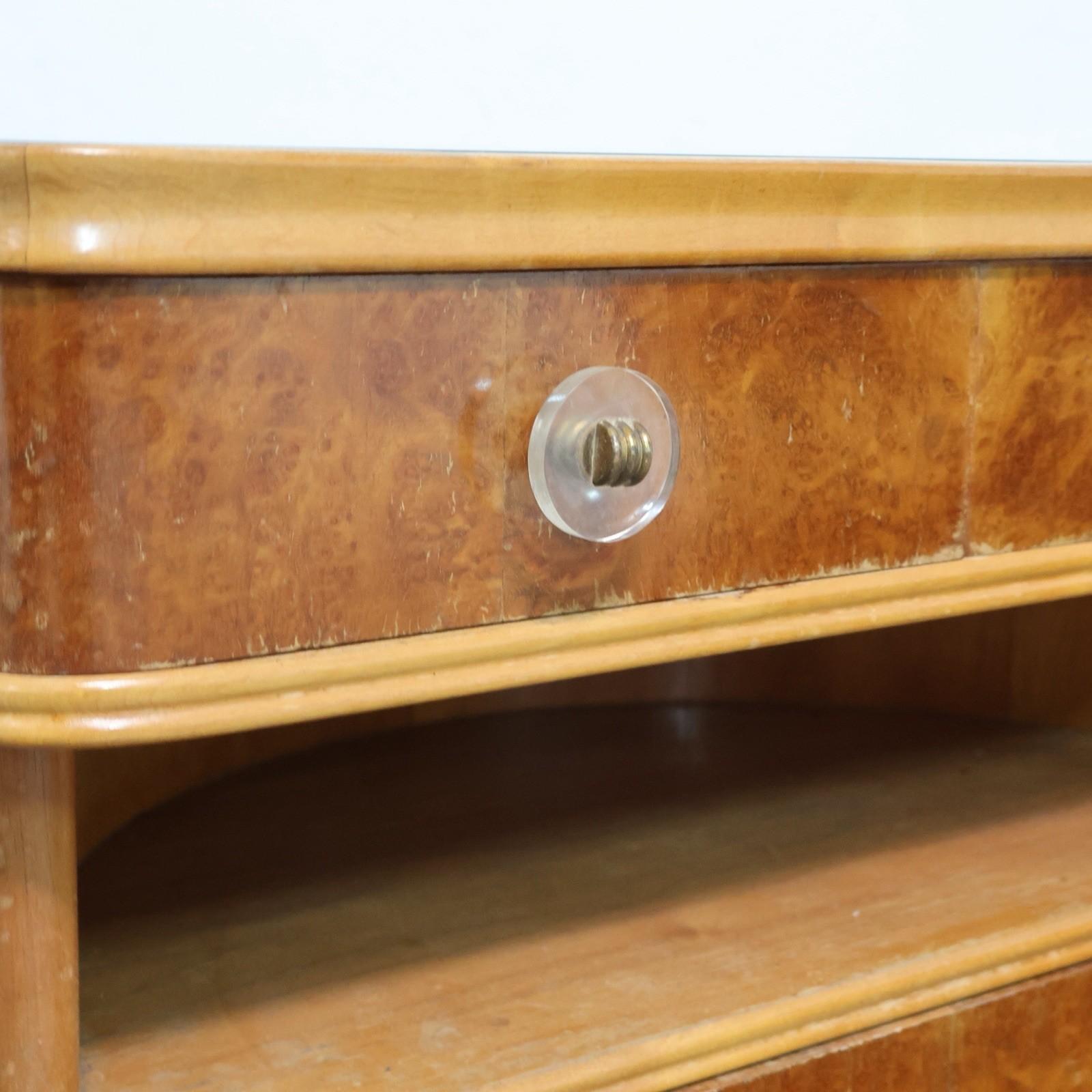 Coppia Di Comodini Art Decò Anni 40 In Legno Design Modernariato Mid-Century en vente 1