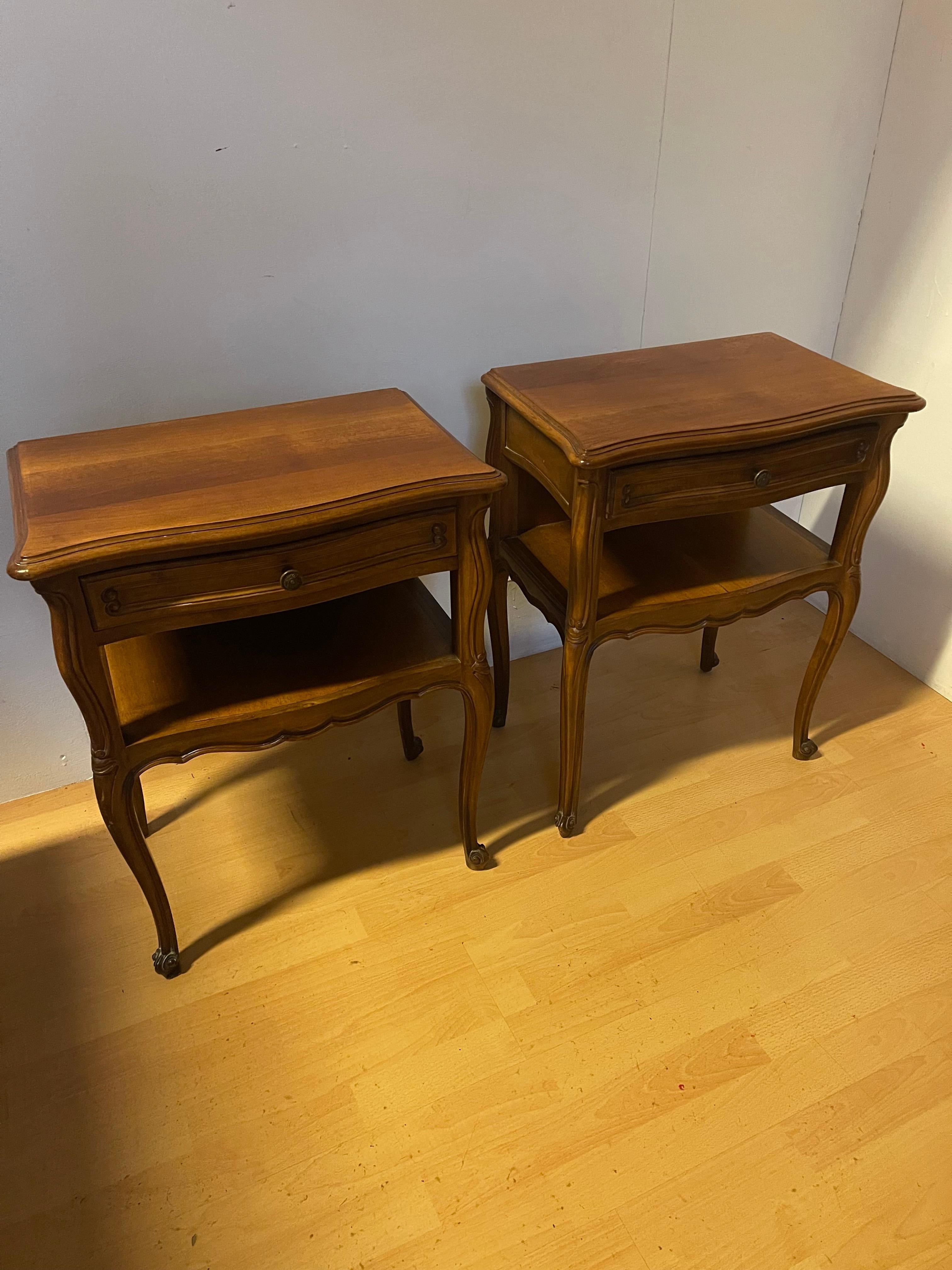 Louis XVI Pair of bedside tables with chests French style early xx century For Sale