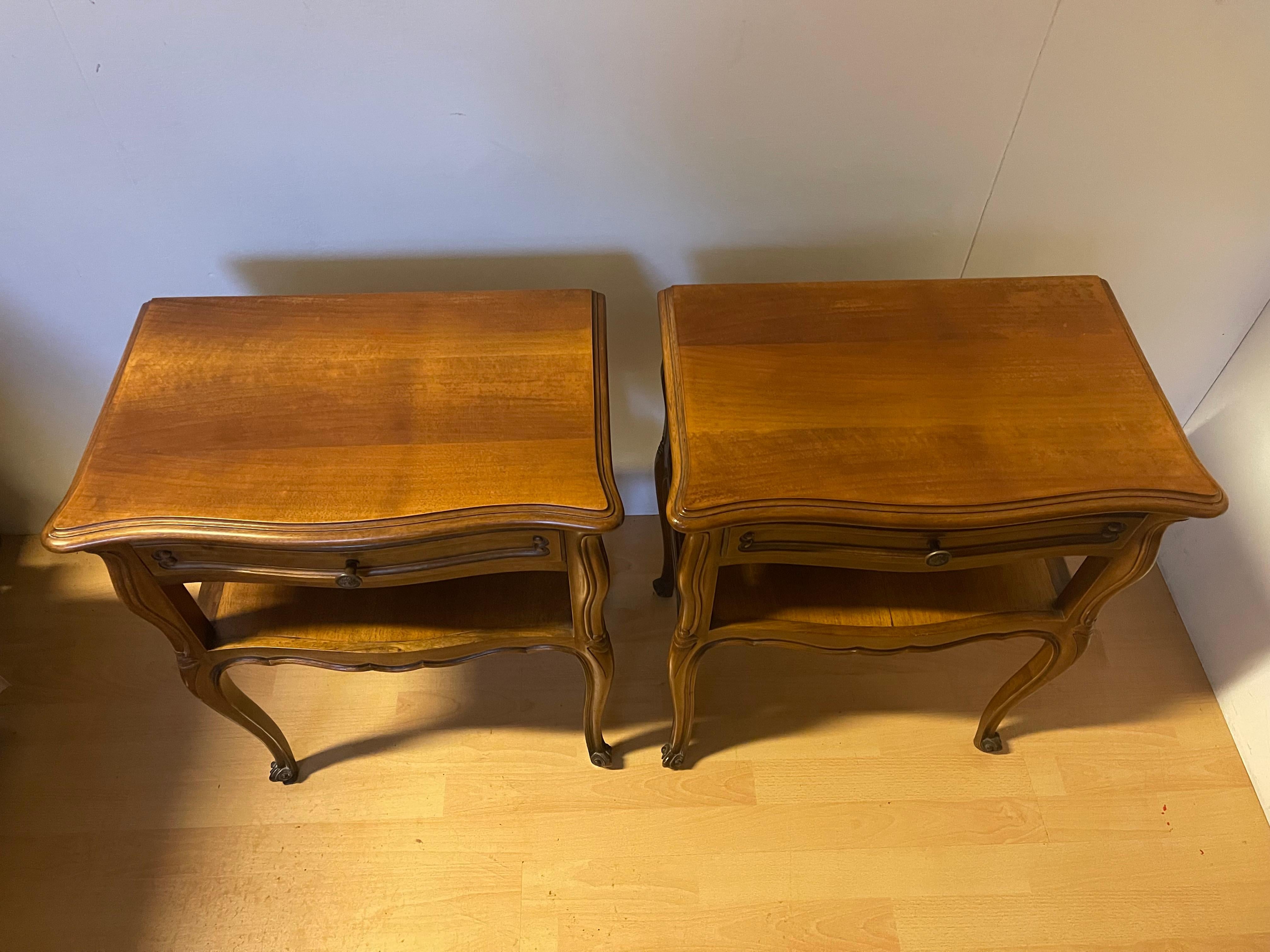 20th Century Pair of bedside tables with chests French style early xx century For Sale