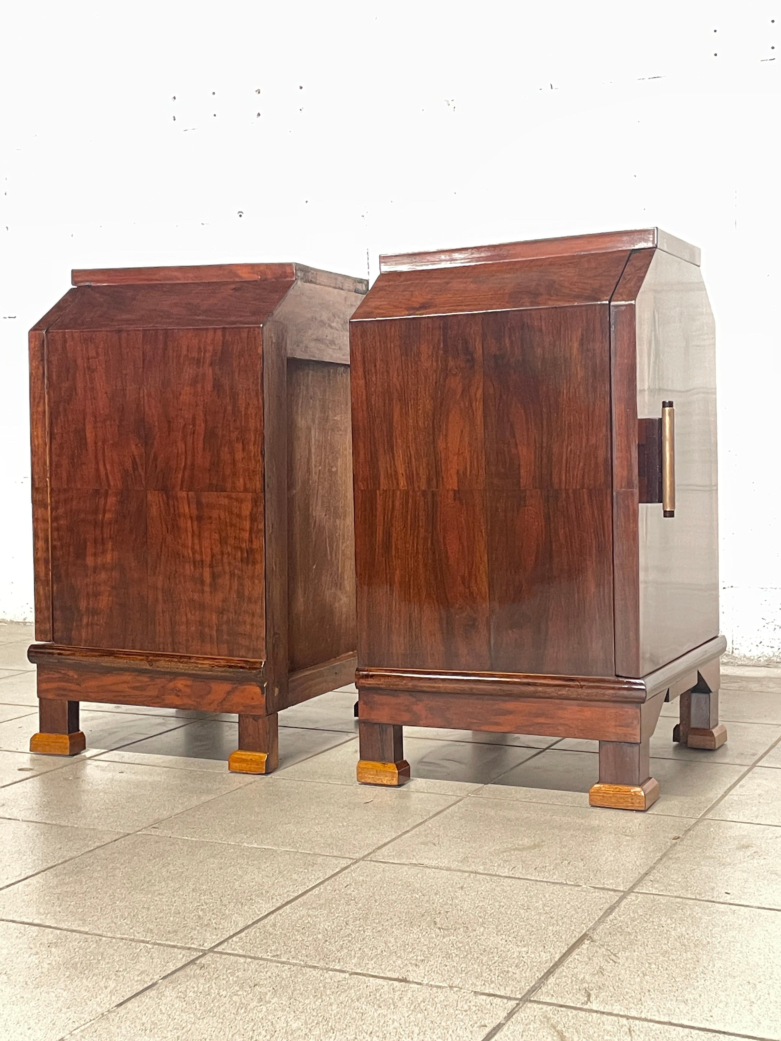 Pair of deco bedside tables, 1930s For Sale 5