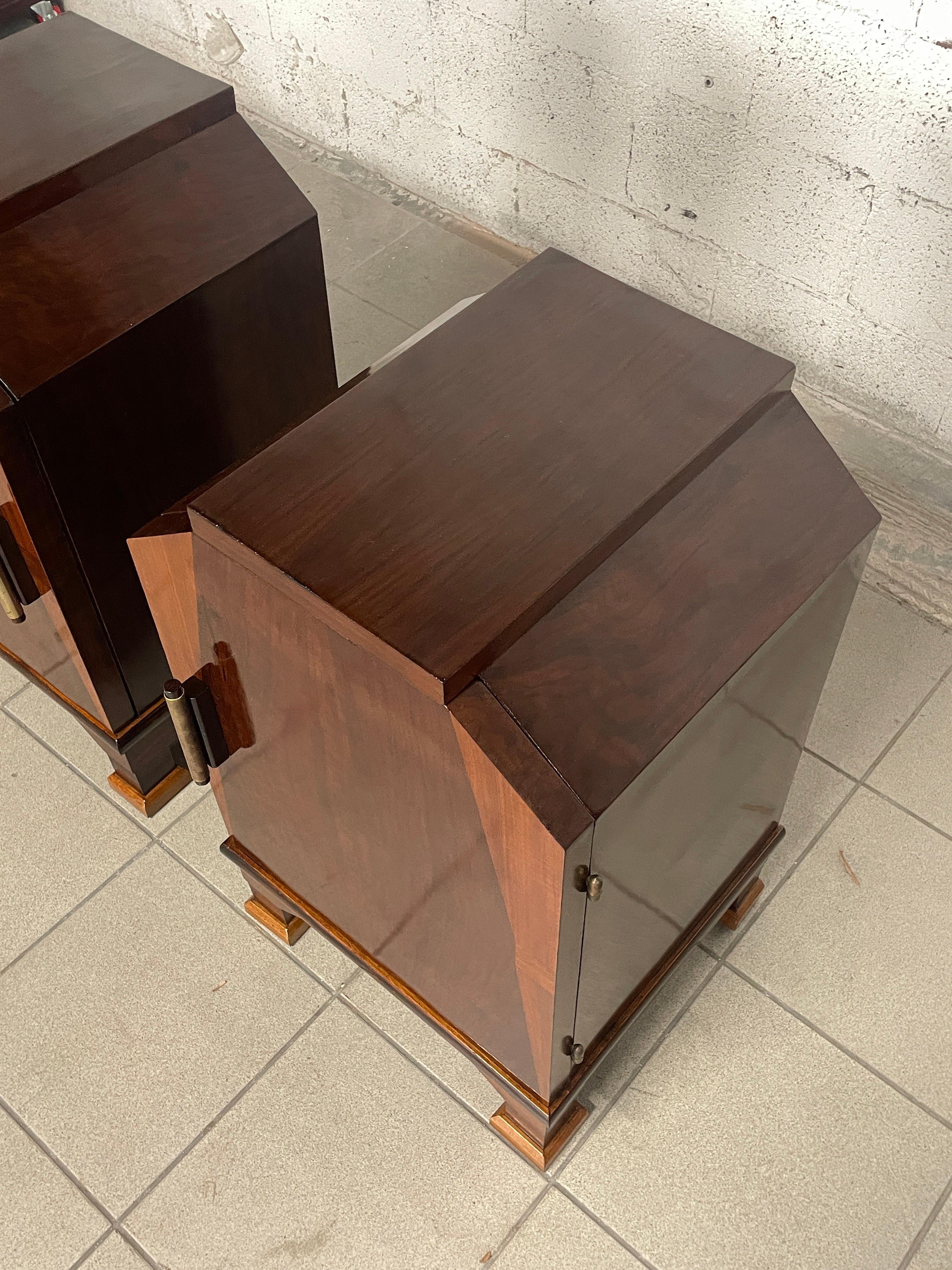 Pair of deco bedside tables, 1930s For Sale 13