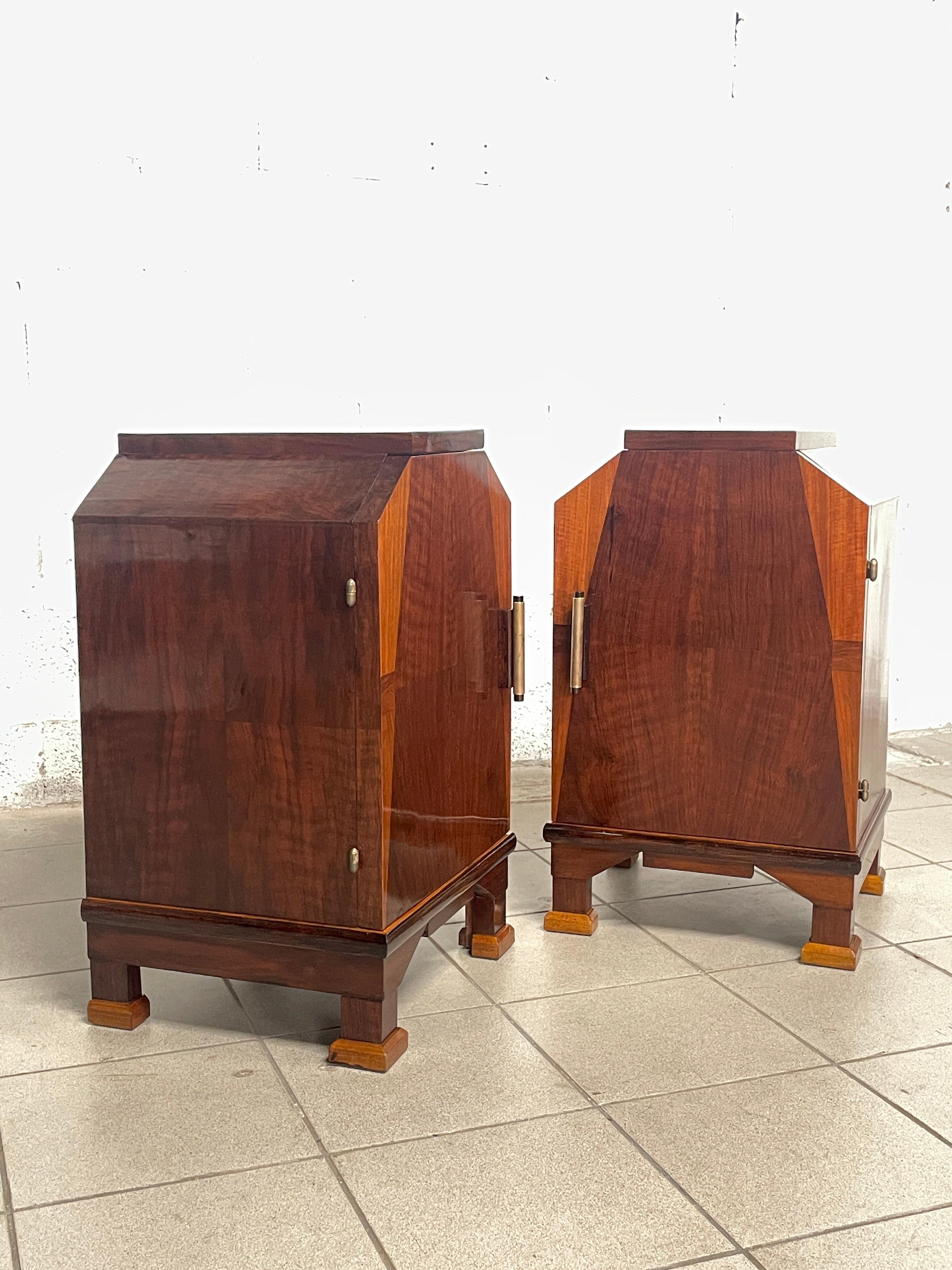 Pair of deco bedside tables, 1930s For Sale 2