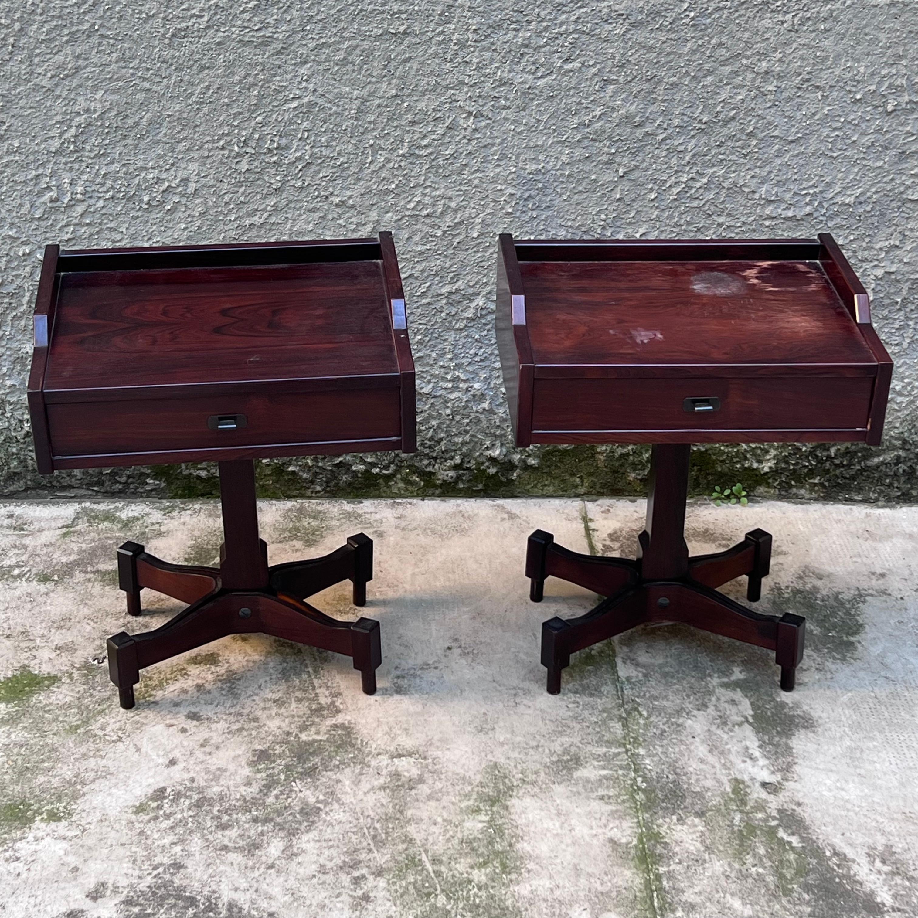Italian Pair of Nightstands by Claudio Salocchi - Sormani - Italy - 1960s For Sale