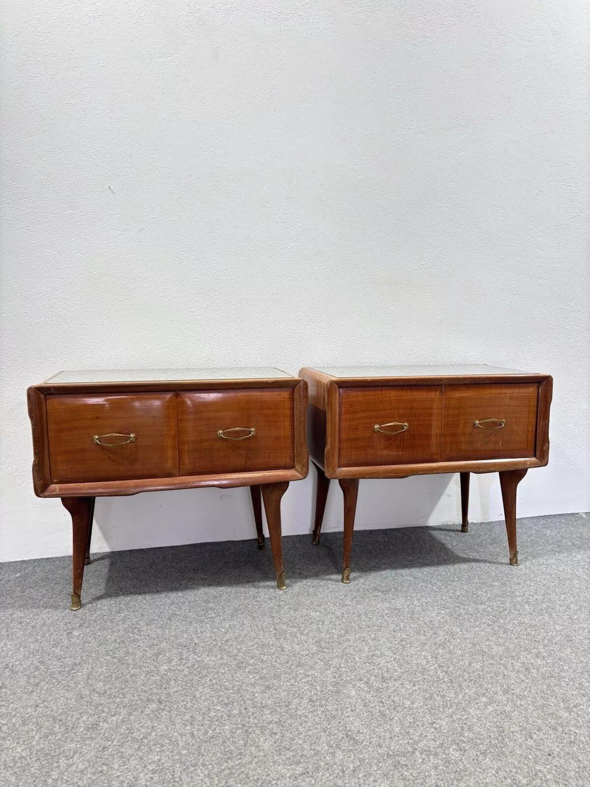 Mid-20th Century Coppia Di Comodini Gio Ponte Style Mid-Century 1950’s in vendita