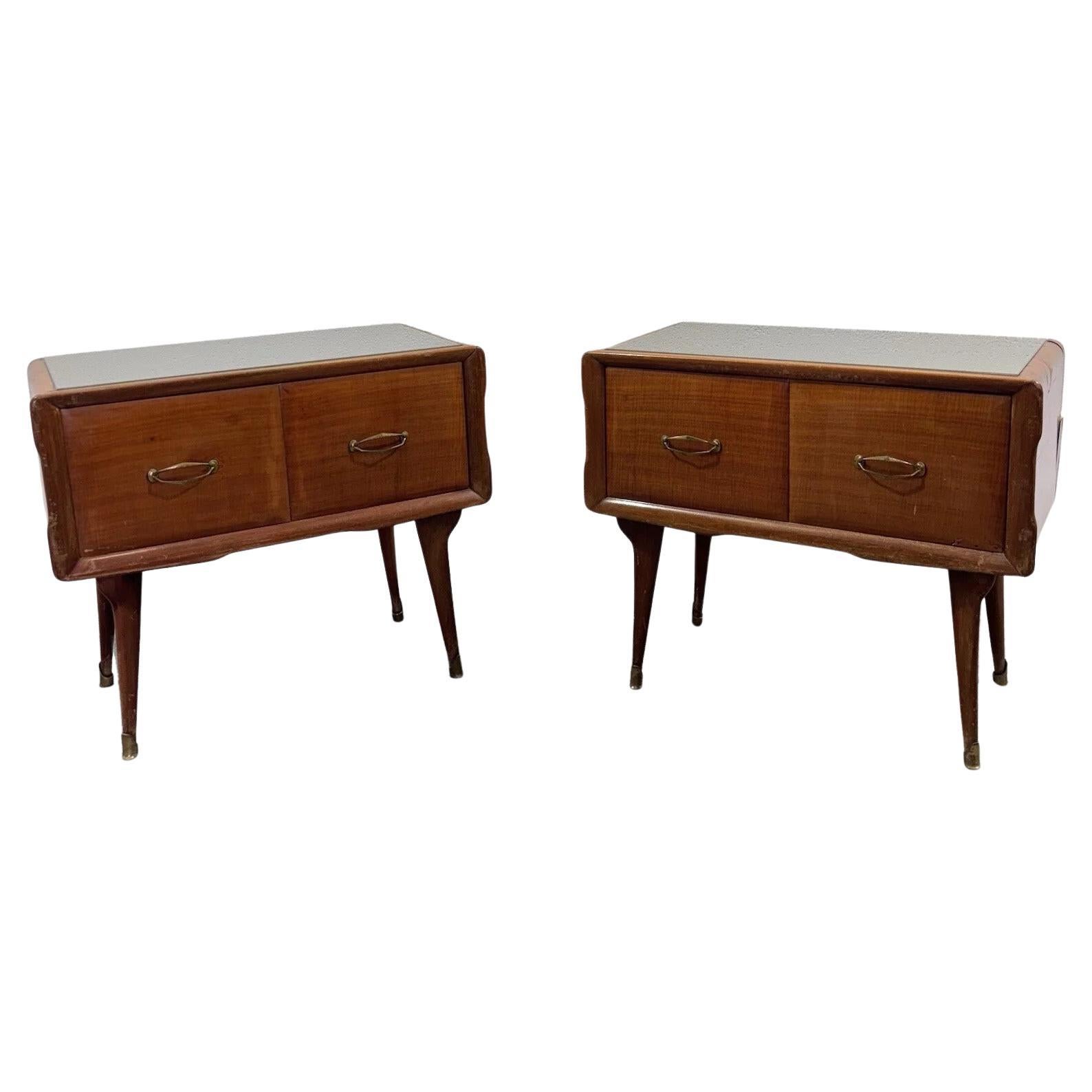 Coppia Di Comodini Gio Ponte Style Mid-Century 1950’s in vendita
