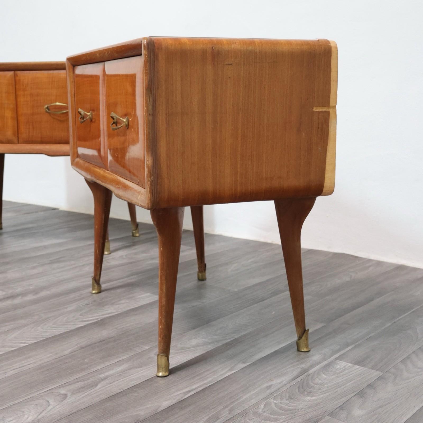 Coppia Di Comodini Gio Ponti Style Mid-Century 1950's Modernariato Design en vente 6