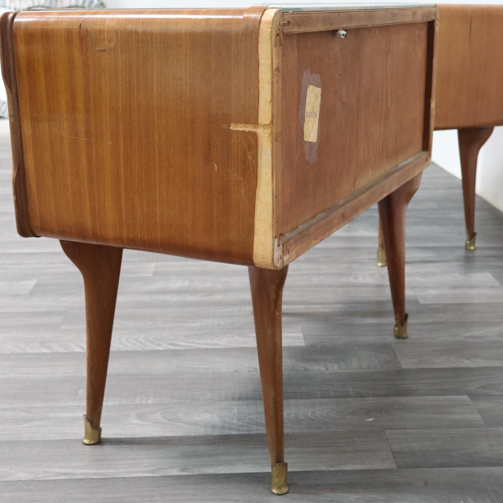 Coppia Di Comodini Gio Ponti Style Mid-Century 1950's Modernariato Design en vente 7