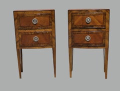 Pair of nightstands with cherry and walnut veneer – Late 19th century