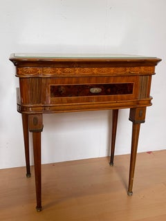 Pair of bedside tables in inlaid wood Italian style 1950s