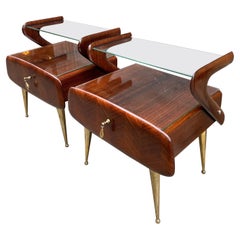 Coppia Di Comodini in Palissandro Attribuiti a Osvaldo Borsani, 1950