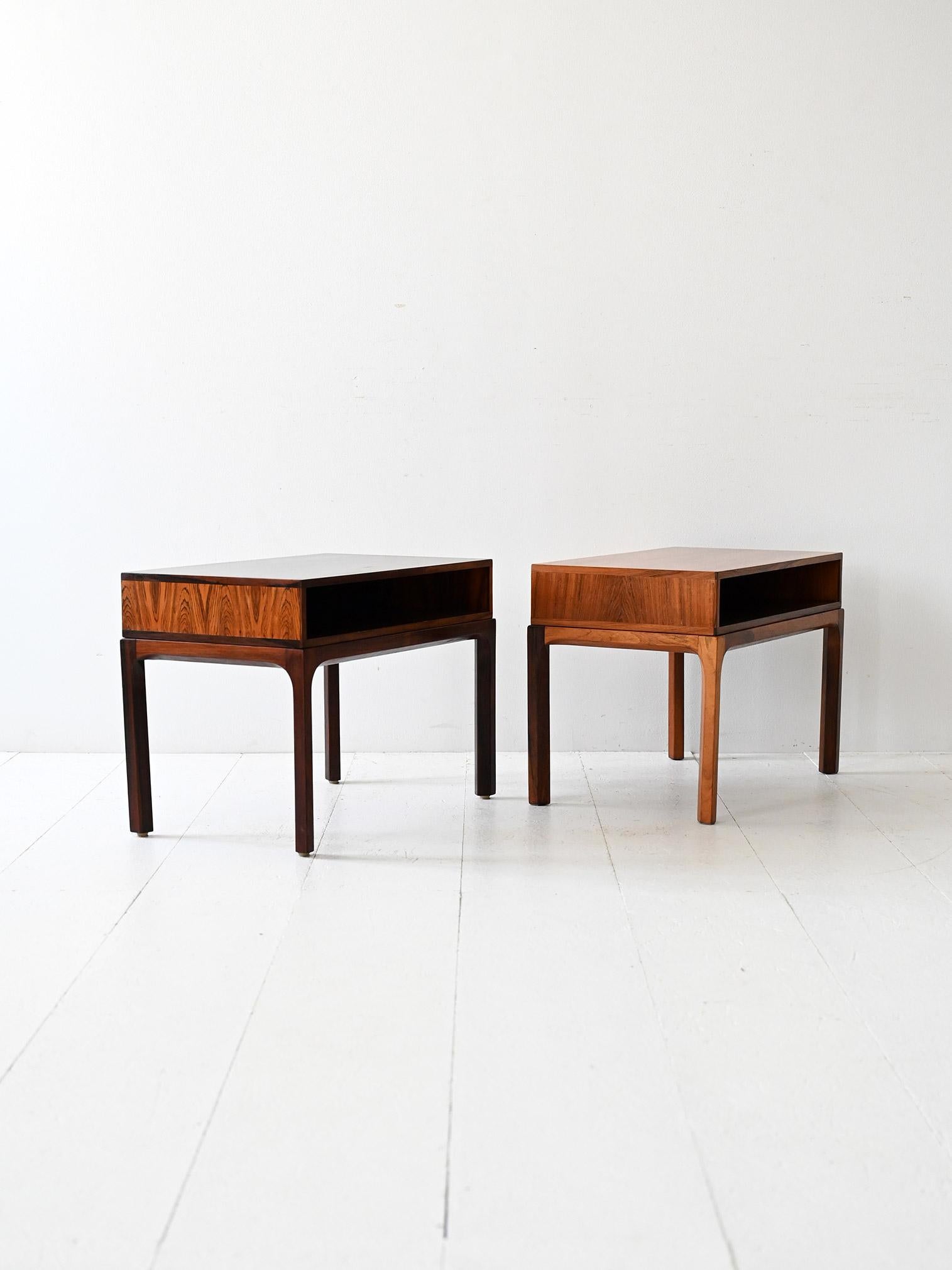 Danish Paire de tables de chevet en bois de rose par Kai Kristiansen en vente