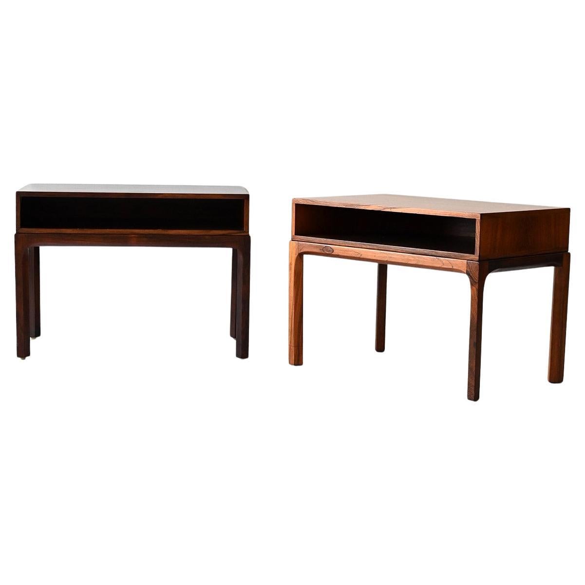 Paire de tables de chevet en bois de rose par Kai Kristiansen en vente
