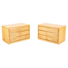 Pair of bedside tables in parchment by Aldo Tura for Tura Milano