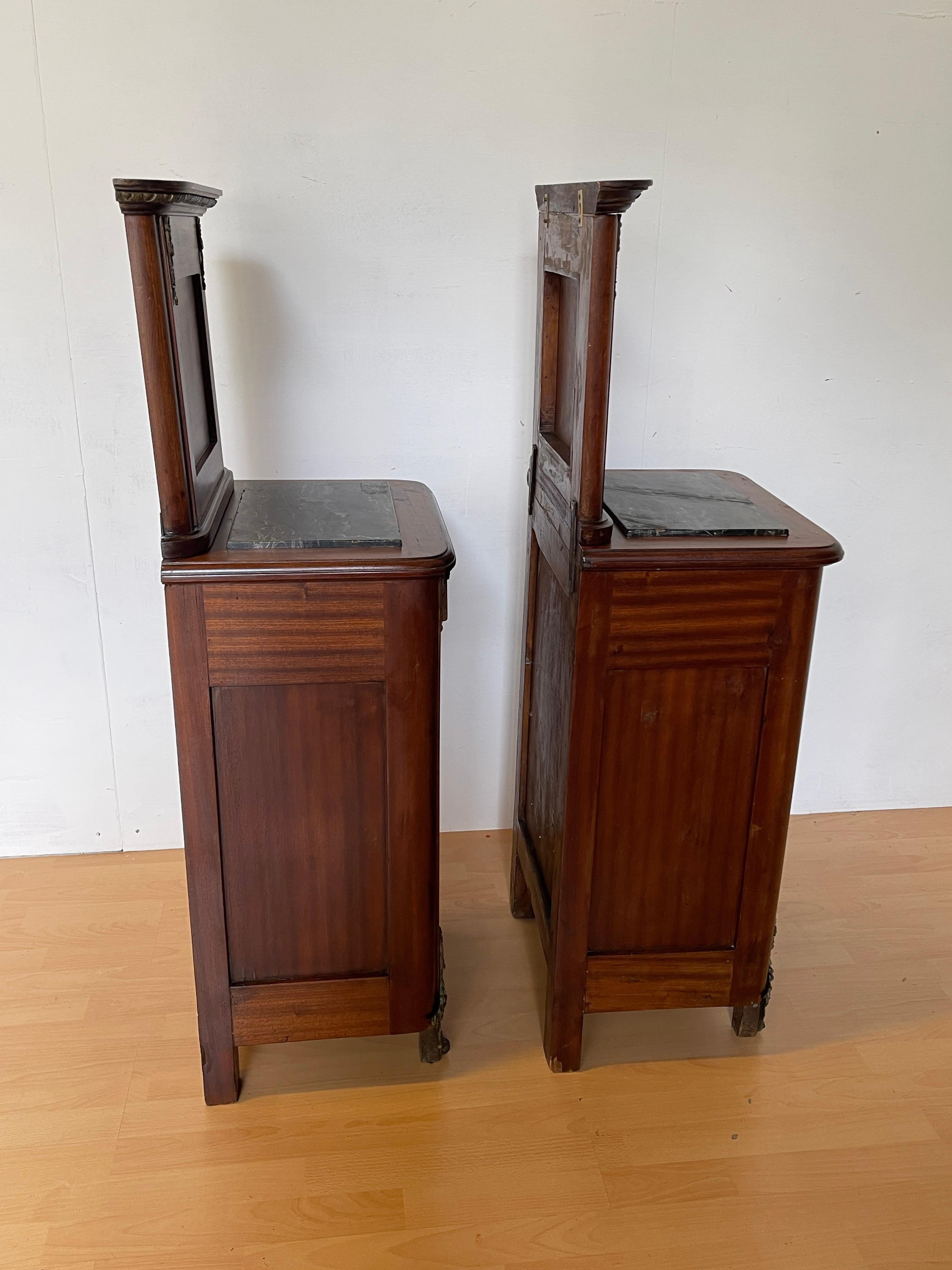 Paire de tables de chevet de style Empire italien, années 1950 en vente 5