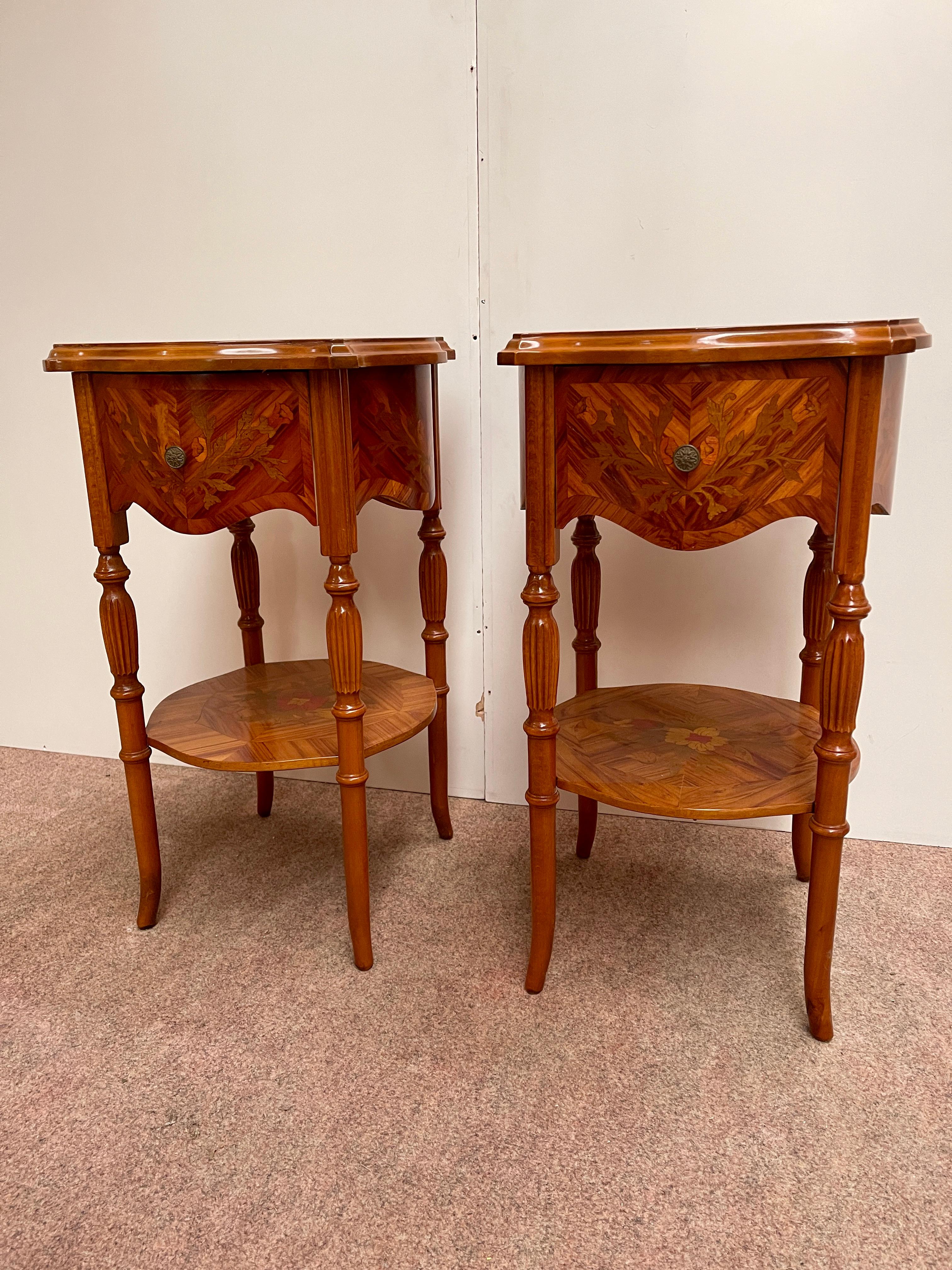 Pair of Italian napoleon III style nightstands 1970s