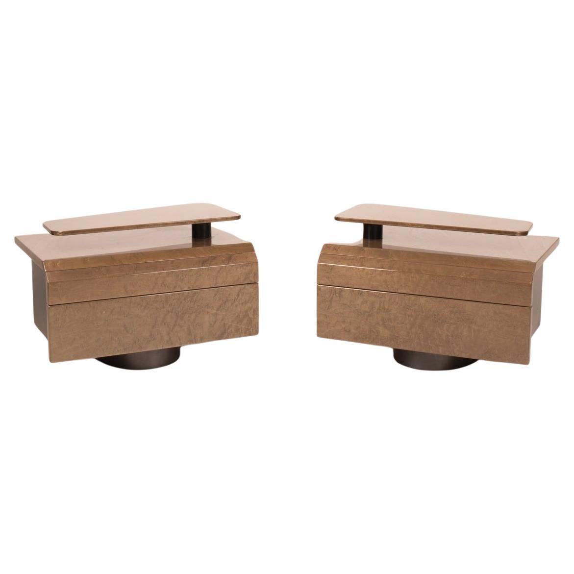 Pair of "Lenox" Nightstands by Giovanni Offredi for Saporiti Italia For Sale