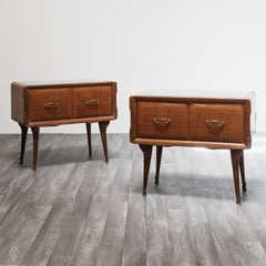 Pair of 1950s Italian Mid-Century Nightstands, Gio Ponti Style