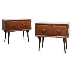 Pair of 1950s Italian Mid-Century Nightstands, Gio Ponti Style