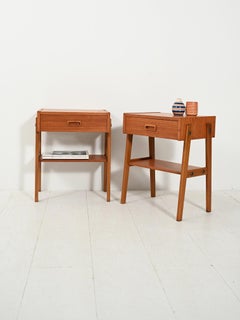 Paire de tables de chevet scandinaves en teck
