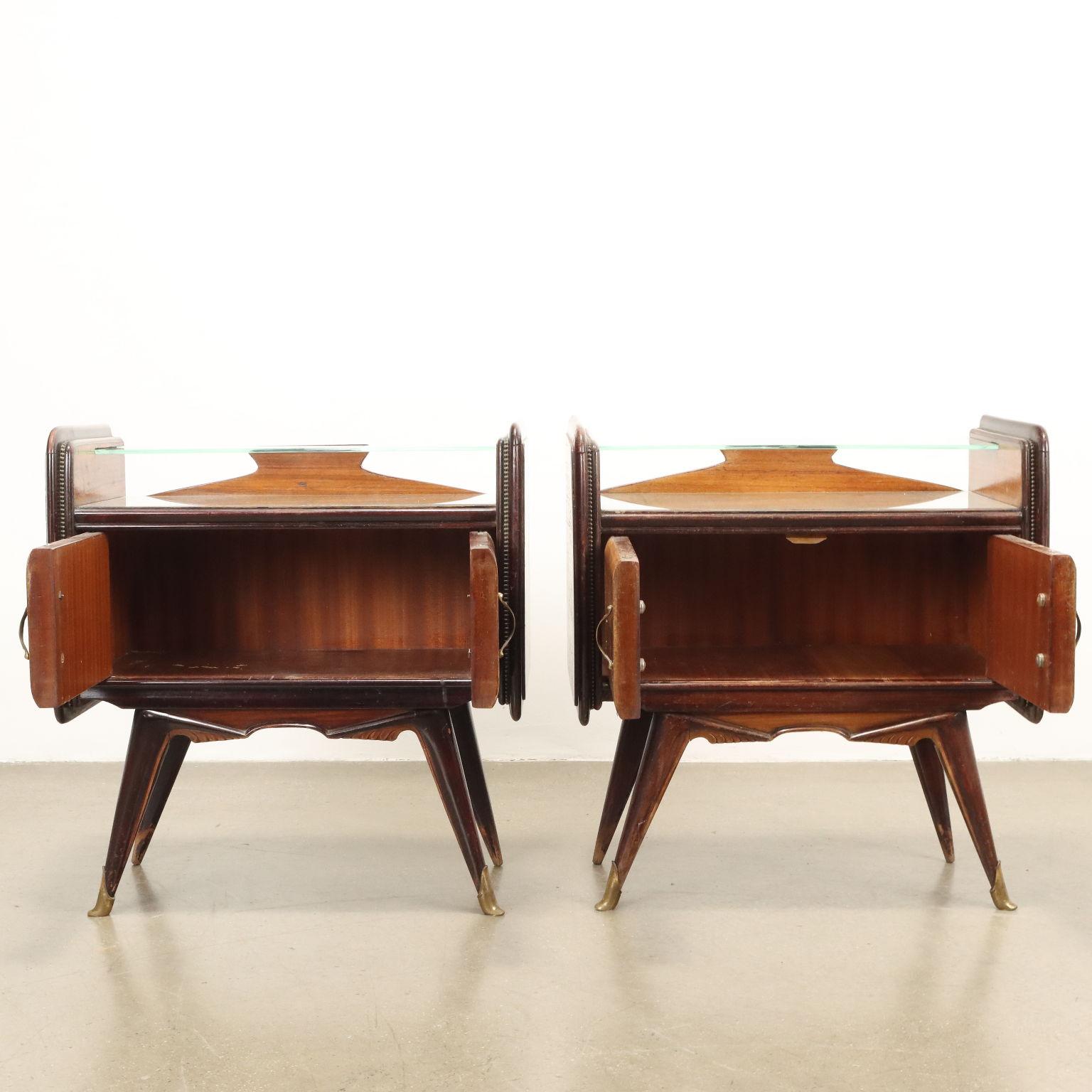 Mid-Century Modern Paire de tables de chevet vintage, années 1950-60 en vente