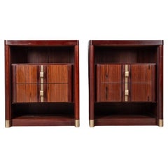 Pareja de mesillas de noche vintage de los años 60 en madera de palisandro de diseño italiano