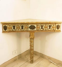 Pair of Neoclassical Louis XVI Consoles in Wood and Marble, Italy 18th century