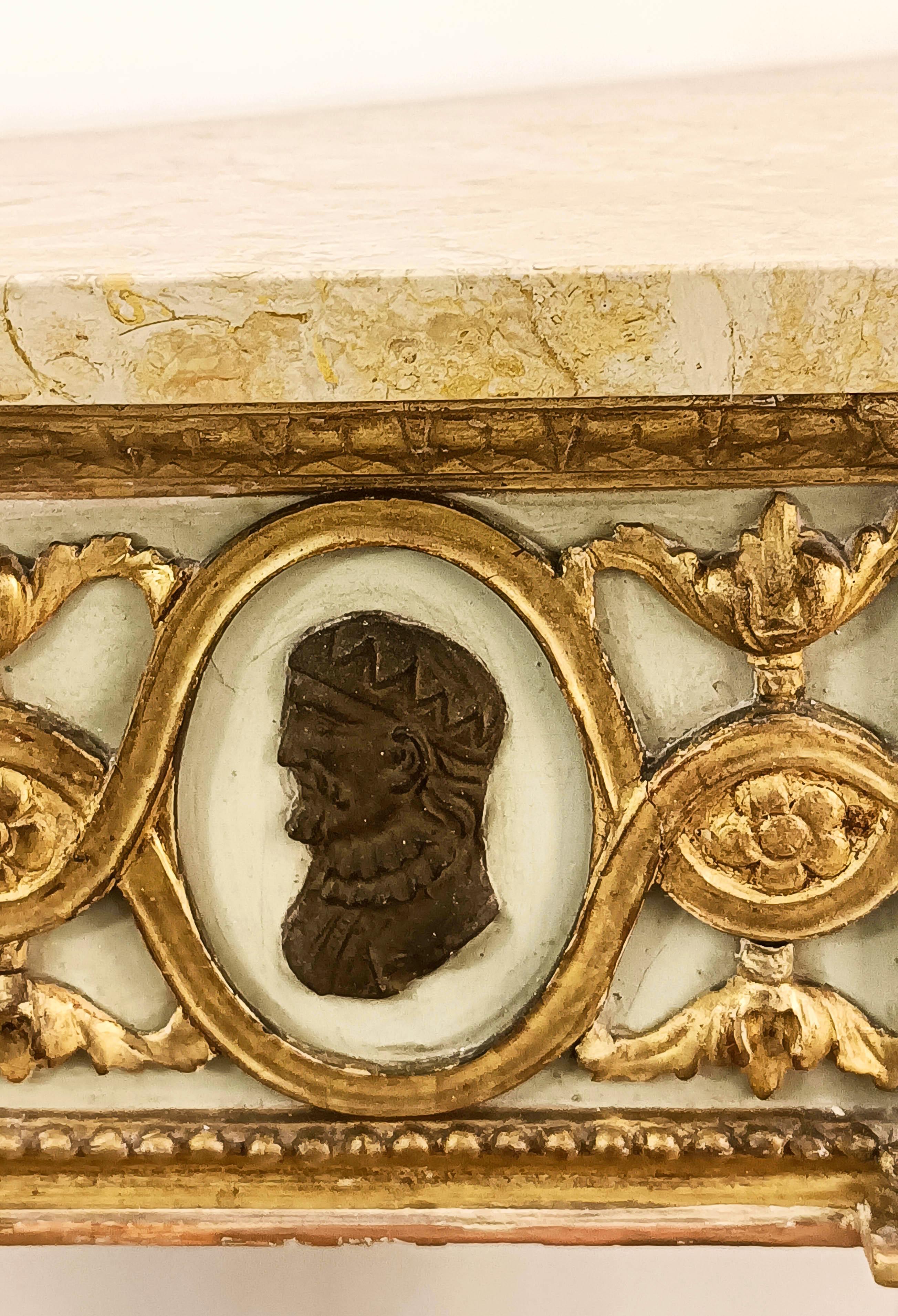 Paar neoklassizistische Louis-XVI-Konsolen aus Holz und Marmor, 18. Jahrhundert Italien im Zustand „Gut“ im Angebot in Naples, IT