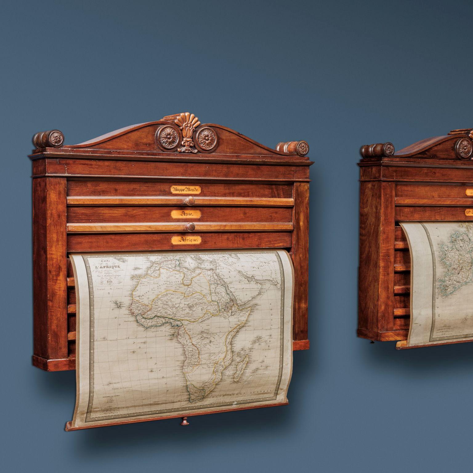 Mid-19th Century Pair of Containers for Geographical Atlas Henry Thomas Peters (1792-1852) att