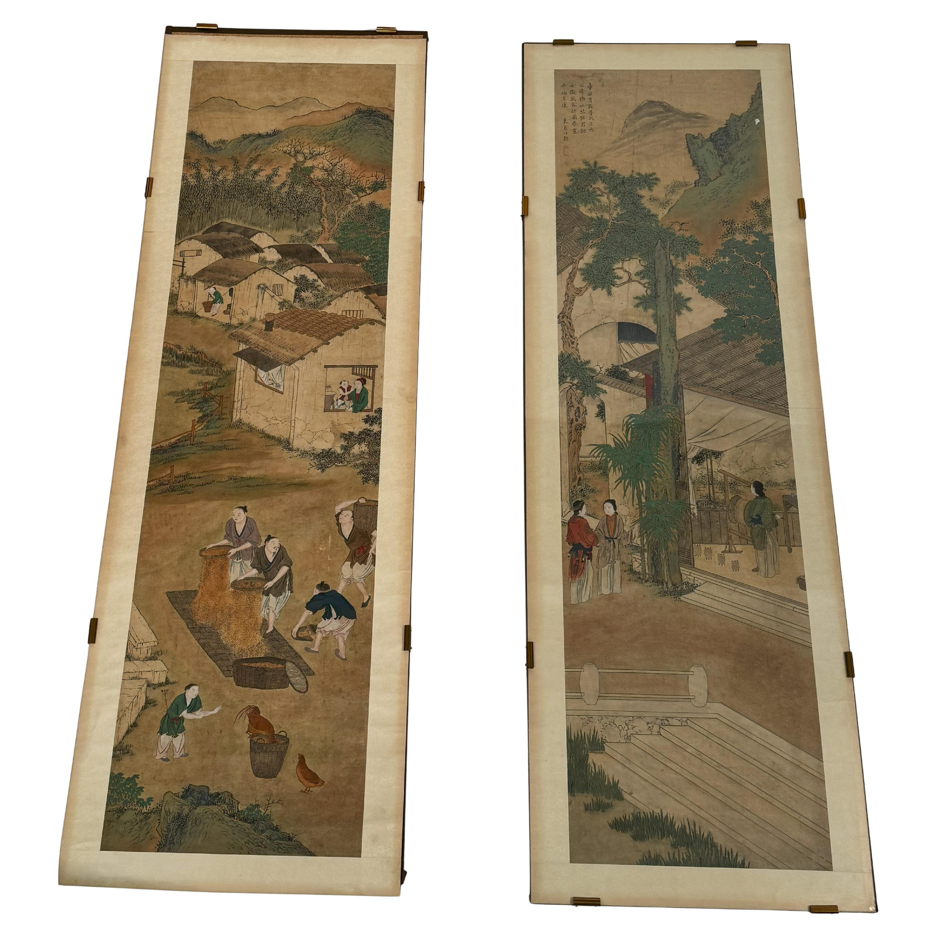 Pair of paintings, China, Qing Dynasty, 18th-19th century