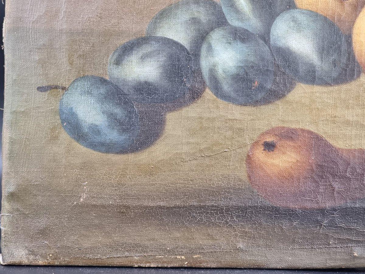 Paire de tableaux : nature morte avec fruits dans des cadres plaqués argent, fin du 18e siècle en vente 1