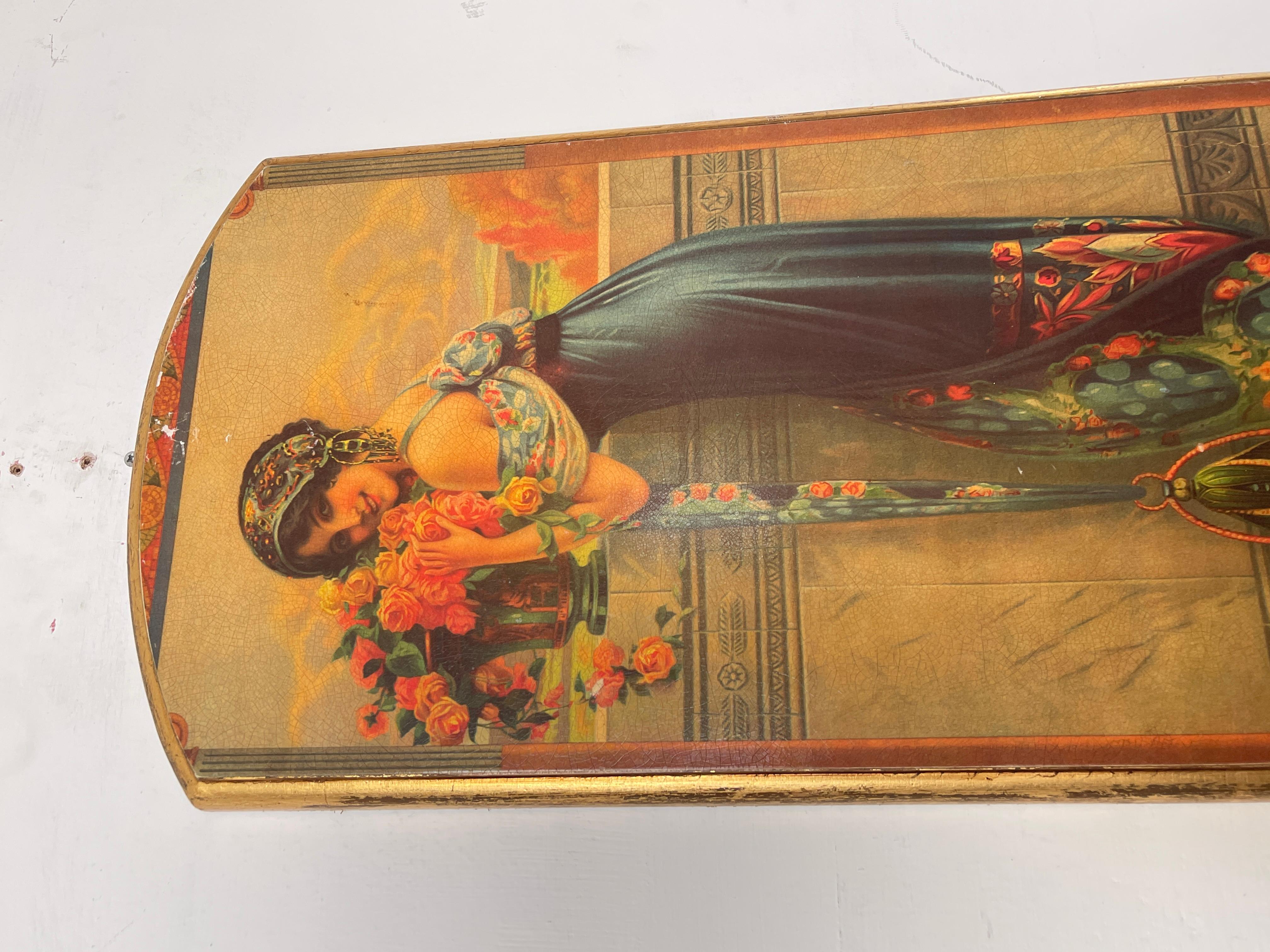 Paar Holzgemälde mit weiblichen Figuren im Jugendstil im Zustand „Gut“ im Angebot in Cantù, IT