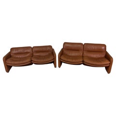 Pair of Sandwich leather sofas by Ammannati and Vitelli for Brunati 1970s'