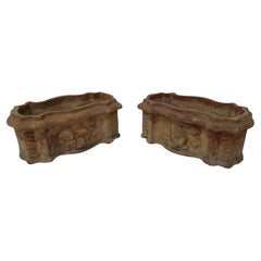 Coppia di Fioriere Siciliane in Terracotta metà 800