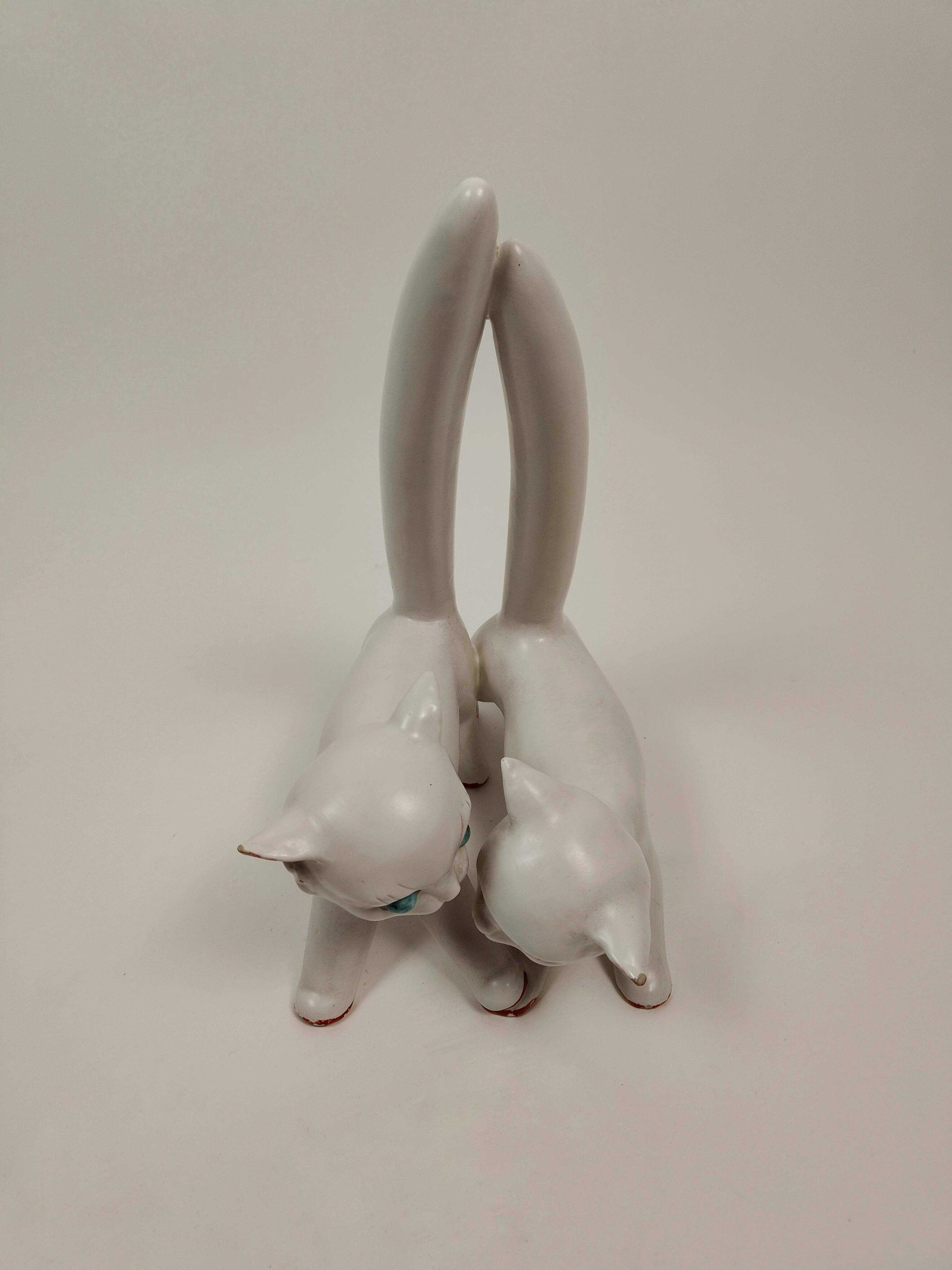 Ceramic kittens by Tarcisio Tosin, Italy, 1940 In Good Condition For Sale In Vicenza, VI