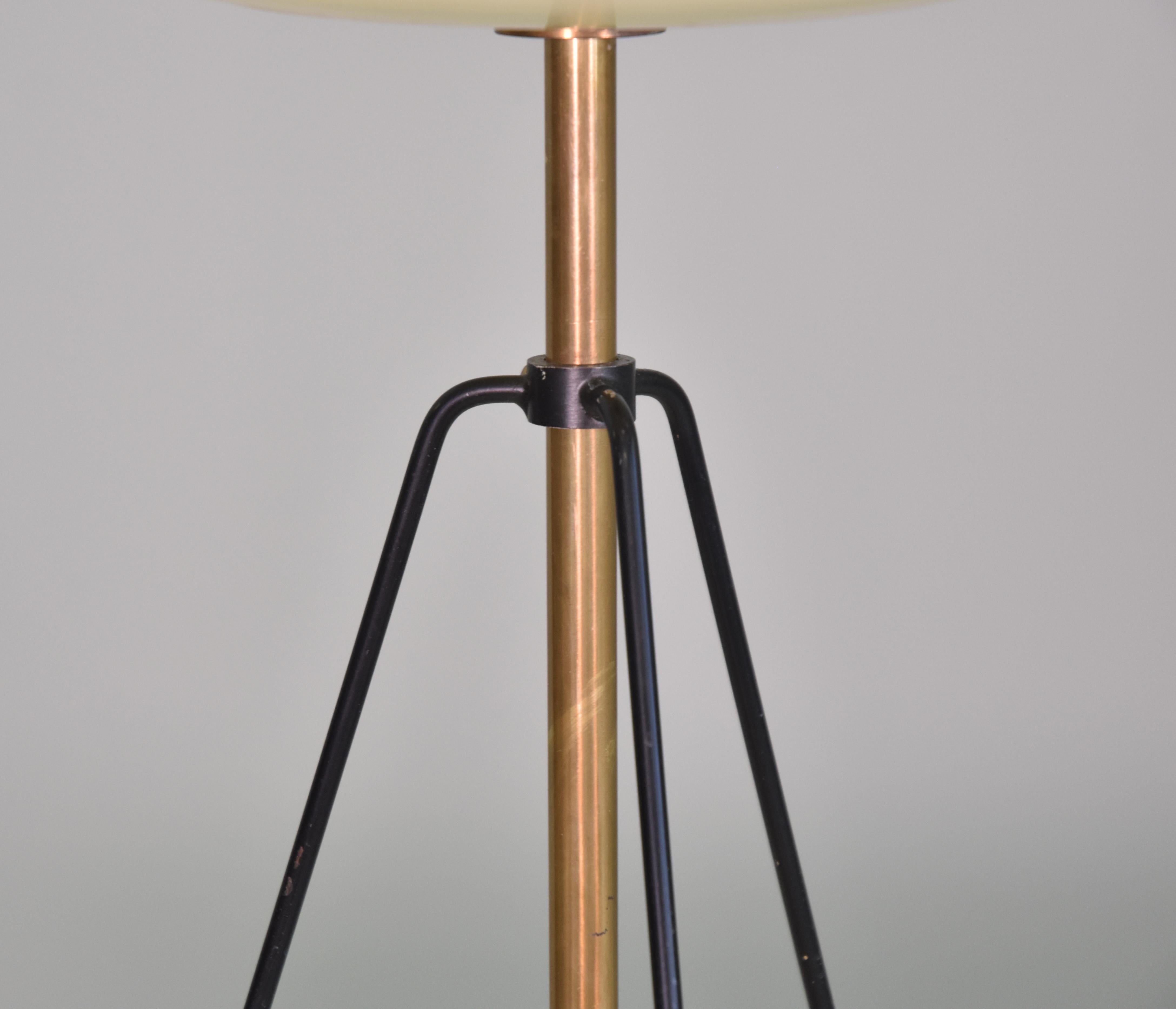 Pair of Large Brass and Methacrylate Lamps Italy 1955 Published For Sale 3