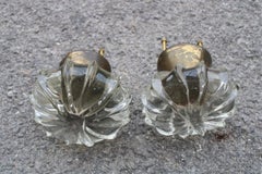 Pair of Large Handles 1940s Seguso Glass Art Murano and Brass handles Italy