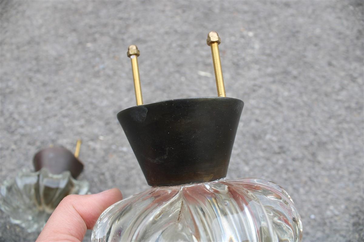Pair of Large Handles 1940s Seguso Art Glasses Murano and Solid Brass  For Sale 1