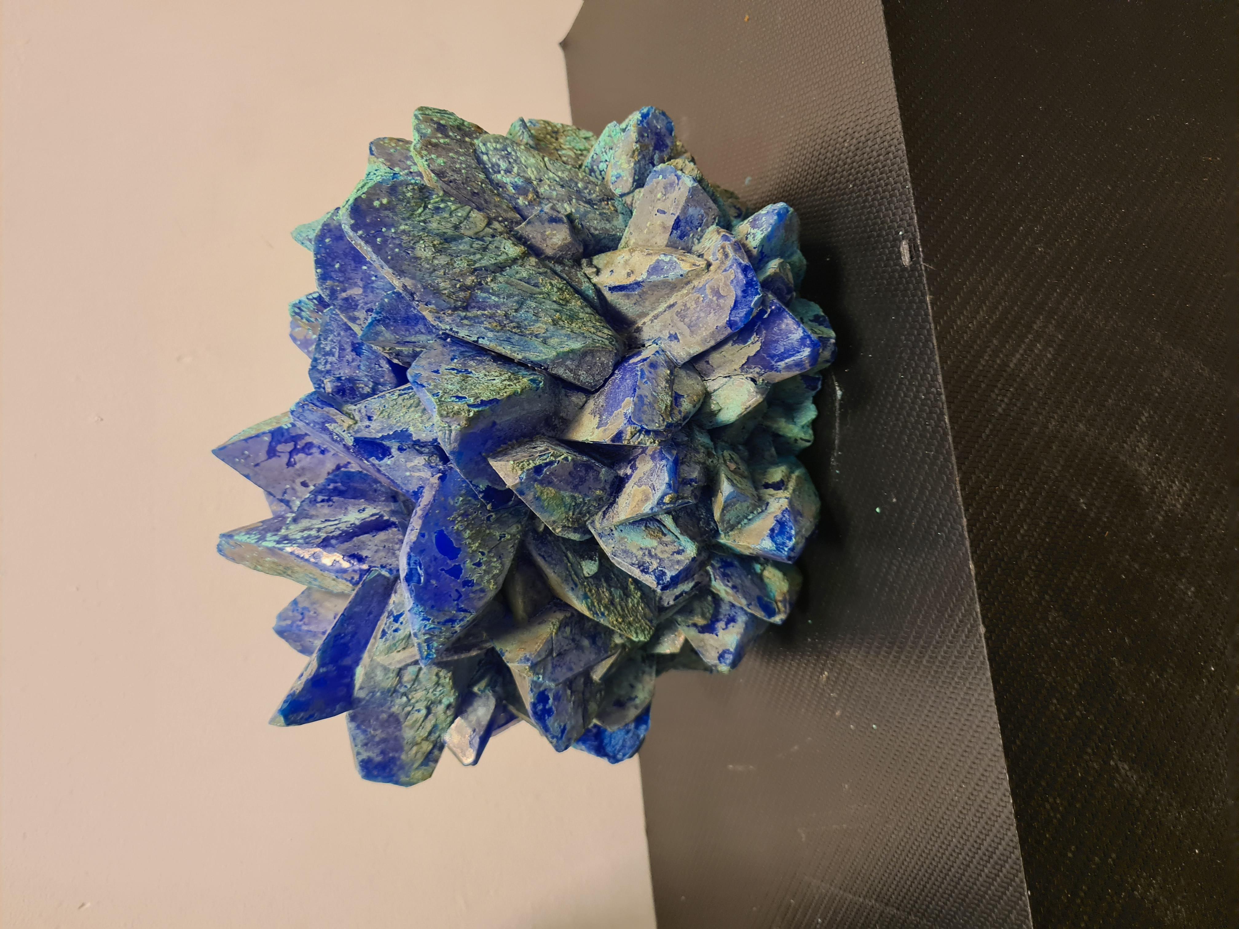 Limestone Pair of Large Calcantite Minerals For Sale