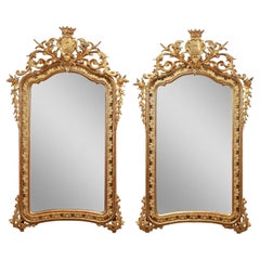Antique Pair of Large Mirrors Reforgiato Family, Catania Third Quarter 19th Century