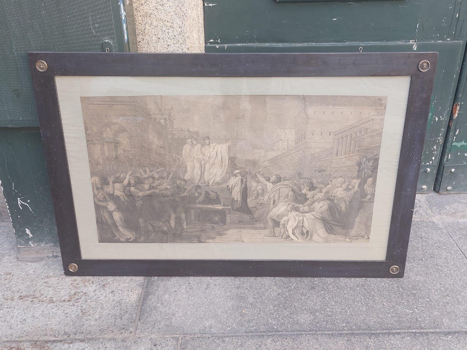 Italian Pair of engravings with historical subject- Guillaume Guillon Lethière For Sale