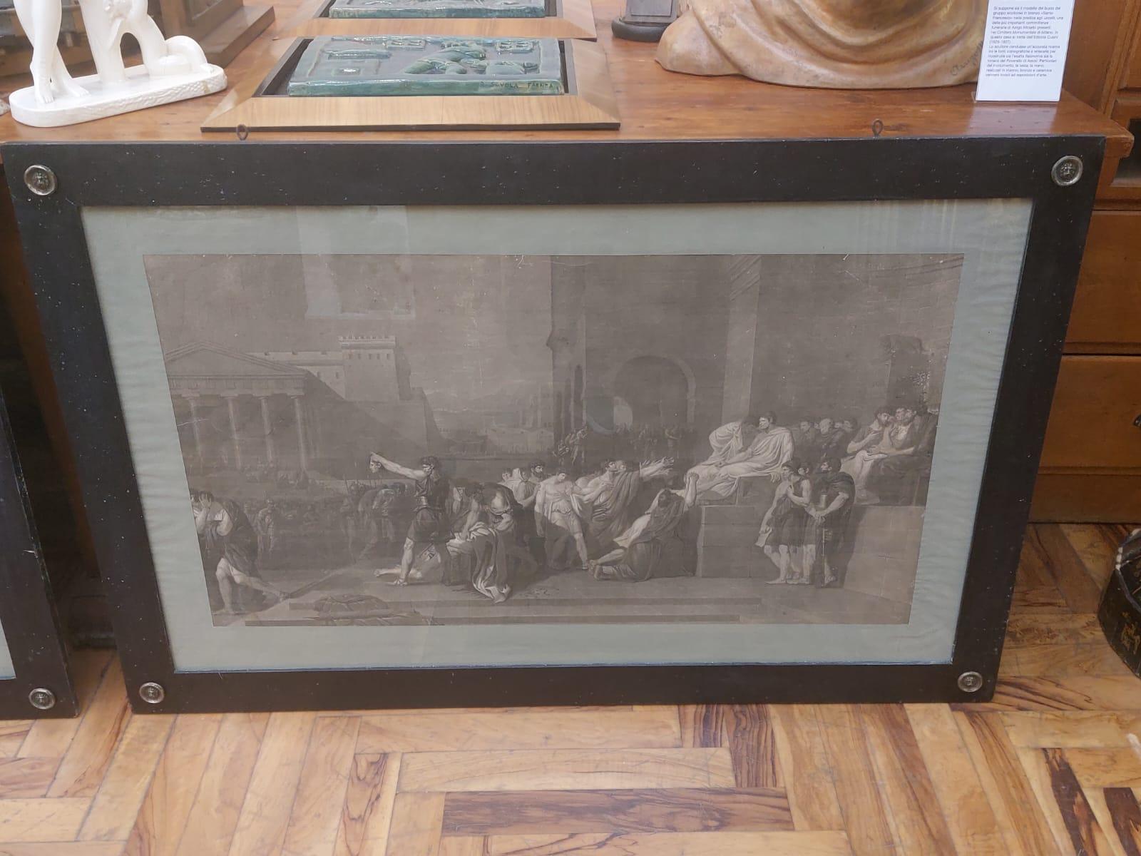 Wood Pair of engravings with historical subject- Guillaume Guillon Lethière For Sale