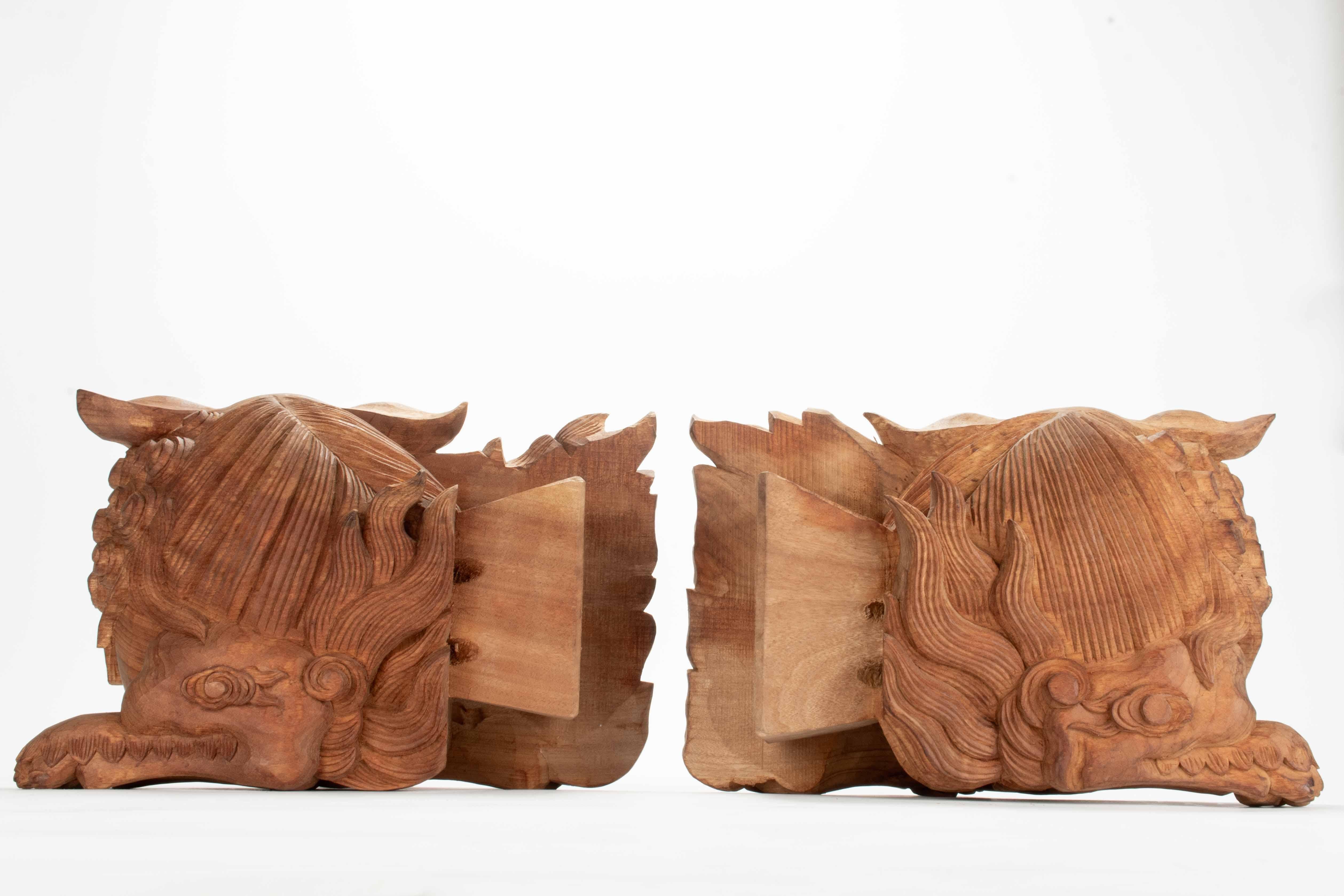 19th Century Pair of shishi-shaped kibana For Sale