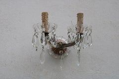 Pair of Maria Theresa Crystal Wall Lamps 1940