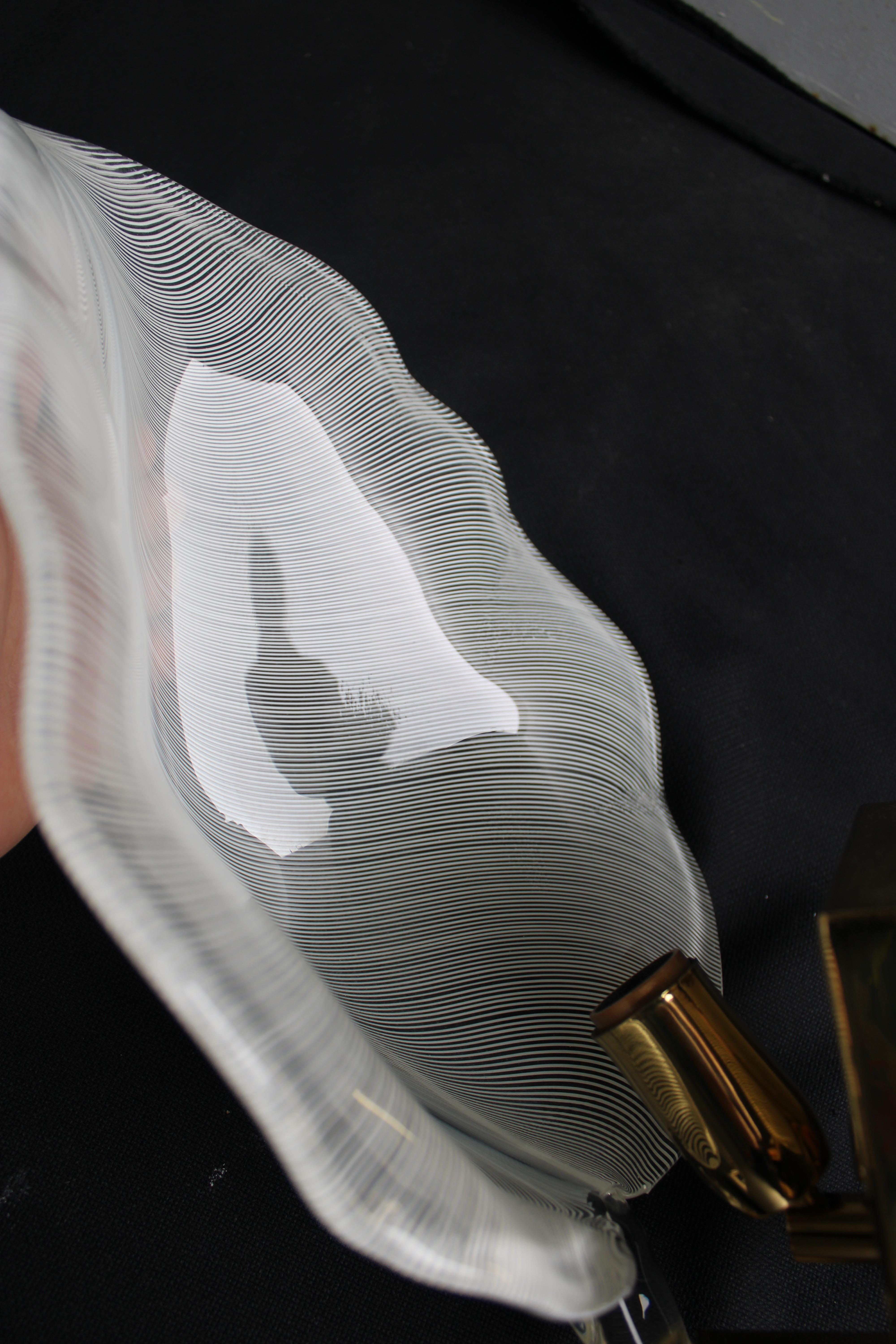 Coppia di lampada da parete a forma di Foglia vetro di Murano Ottone Franco Luce in vendita 6