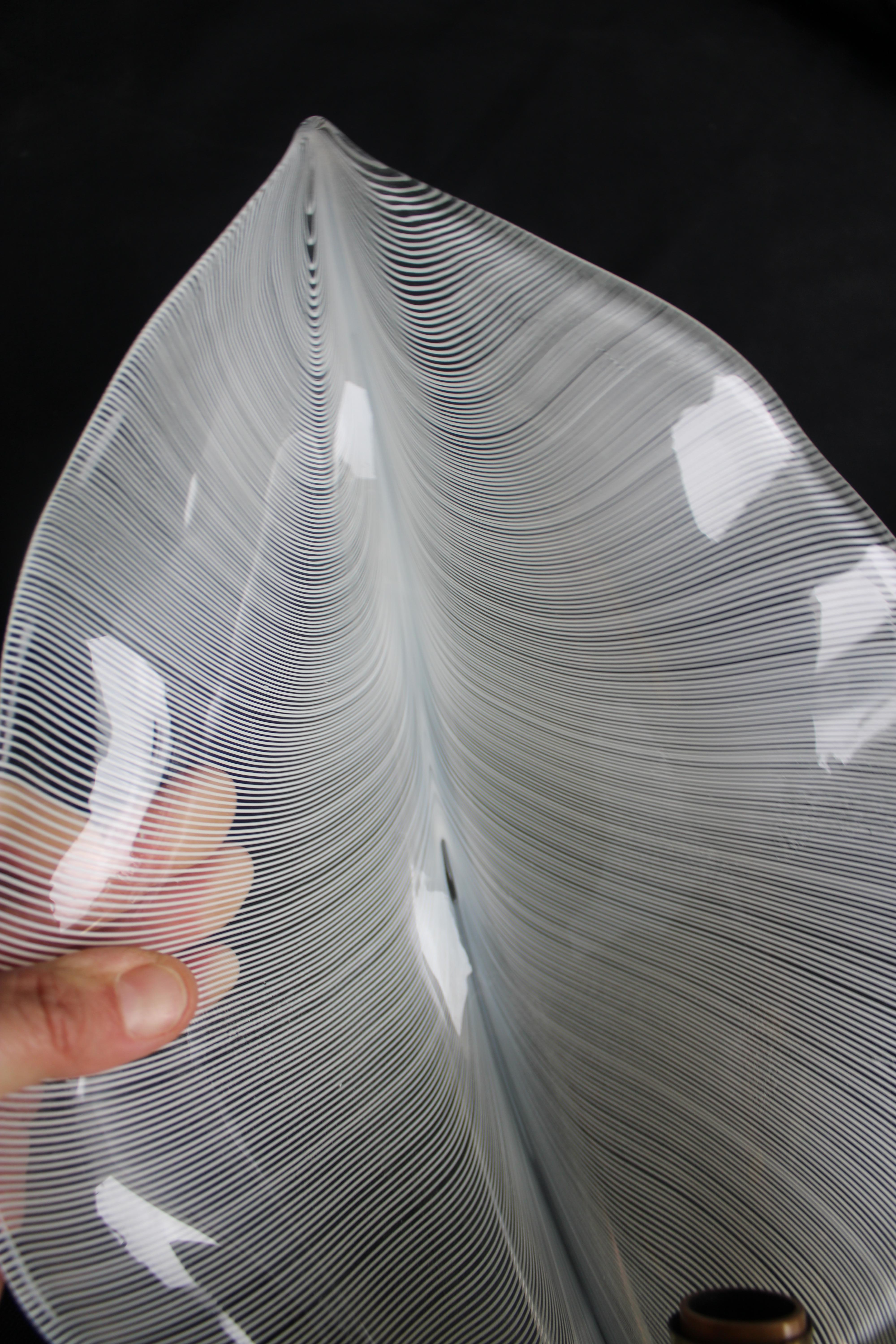 Coppia di lampada da parete a forma di Foglia vetro di Murano Ottone Franco Luce in vendita 1